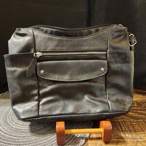 Black Leather Handbag, Black Purse